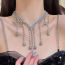 Fashion Silver Alloy Diamond Tassel Necklace