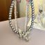 Fashion Silver Metal Beaded Butterfly Rhinestone Necklace