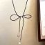 Fashion Silver Geometric Beaded Bow Necklace
