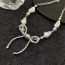 Fashion Silver Pearl Bow Necklace