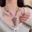 Fashion Silver Beaded Butterfly Chain Necklace