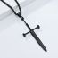 Fashion Steel Color+pl002 Chain 3mm*60cm Stainless Steel Geometric Sword Necklace For Men