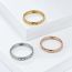 Fashion Rose Gold Titanium Steel Geometric Round Ring Set