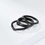 Fashion Steel Color Titanium Steel Geometric Round Ring Set