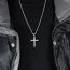 Fashion Black+pl001 Chain 3mm*60cm Titanium Steel Cross Men's Necklace