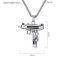 Fashion Black+pl001 Chain 3mm*60cm Titanium Steel Machine Gun Necklace For Men