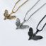 Fashion Black+pl001 Chain 3mm*60cm Titanium Steel Skull Butterfly Necklace For Men