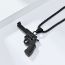 Fashion Gold+pl002 Chain 3mm*60cm Titanium Steel Pistol Necklace For Men