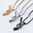 Fashion Gold+pl002 Chain 3mm*60cm Titanium Steel Pistol Necklace For Men