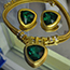Fashion Green Earrings Metal Triangle Stud Earrings With Diamonds