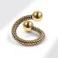 Fashion Gold Color Copper Double Ball Braided Ring