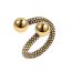 Fashion Gold Color Copper Double Ball Braided Ring