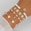 Fashion Gold Alloy Gold Beads Pearl Beads Oil Dripping Flower Soft Clay Beaded Bracelet Set