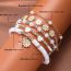 Fashion Gold Alloy Gold Beads Pearl Beads Oil Dripping Flower Soft Clay Beaded Bracelet Set