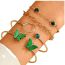 Fashion Pink Alloy Butterfly Chain Bracelet Set
