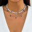 Fashion #2 (necklace + Bracelet) Alloy Beaded Eye Necklace Bracelet Set