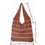 Fashion Caramel Colour Striped Knitted Shoulder Bag