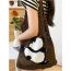 Fashion Coffee Knitted Hollow Shoulder Bag