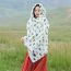 Fashion Tibetan Blue Nylon Printed Silk Scarf Shawl