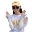 Fashion Gradient Bow Sun Protection Sleeves-light Gray Polyester Gradient Bow Sun Protection Sleeves