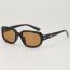 Fashion Translucent Green Frame Gray Film Ac Oval Sunglasses