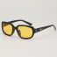 Fashion Translucent Green Frame Gray Film Ac Oval Sunglasses