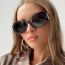Fashion Solid White Gray Flakes Rice Nail Polygon Sunglasses