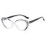 Fashion Bright Black And Gray Film Cat Eye Color Matching Small Frame Flat Mirror