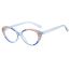 Fashion Solid White Gray Flakes Cat Eye Color Matching Small Frame Flat Mirror