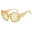 Fashion Sand Light Yellow Yellow Flakes Ac Shaped Large Frame Sunglasses