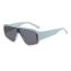 Fashion Jelly Green Gray Slices Pc One Piece Large Frame Sunglasses