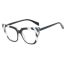 Fashion Bright Black Double Gray Color Block Cat Eye Large Frame Flat Mirror