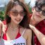 Fashion Date Red Gray Slices Rice Nail Cat Eye Sunglasses