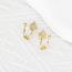 Fashion Gold Alloy Diamond Geometric Stud Earrings