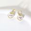 Fashion Gold Three-dimensional Love Pearl Earrings