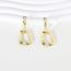 Fashion Gold Metal Twisted Square Earrings