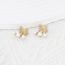 Fashion Gold Alloy Diamond-inlaid Pearl-inlaid Diamond Bow Stud Earrings