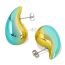 Fashion Yellow Resin Earrings Titanium Steel Drop Earrings