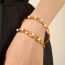 Fashion Gold Titanium Steel Pearl Irregular Bracelet
