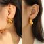 Fashion Black Glue Gold Earrings Titanium Steel Drop Shape Earrings