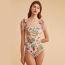 Fashion Pink Nylon Printed Reversible One-piece Swimsuit
