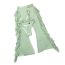 Fashion Light Green Polyester Halter Neck Split Swimsuit Bikini Three Piece Set