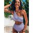 Fashion Sapphire Polyester One-shoulder Hollow One-piece Swimsuit
