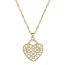 Fashion Gold Titanium Steel Diamond Pearl Hollow Love Necklace