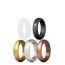 Fashion Diamond-encrusted 5-color Set 2-metallic Color Silicone Diamond Round Ring Set