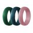 Fashion Tricolor Group 4 Tree Pattern Silicone Ring Set