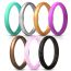 Fashion 7 Color Group 2 Silicone Glitter Round Ring Set