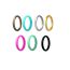 Fashion 7 Color Group 2 Silicone Glitter Round Ring Set