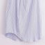 Fashion Blue And White Woven Striped Lapel Buttoned Sleeveless Top