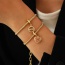 Fashion Golden 2 Copper Inlaid Zirconium Round Letter Mom Pendant Bracelet